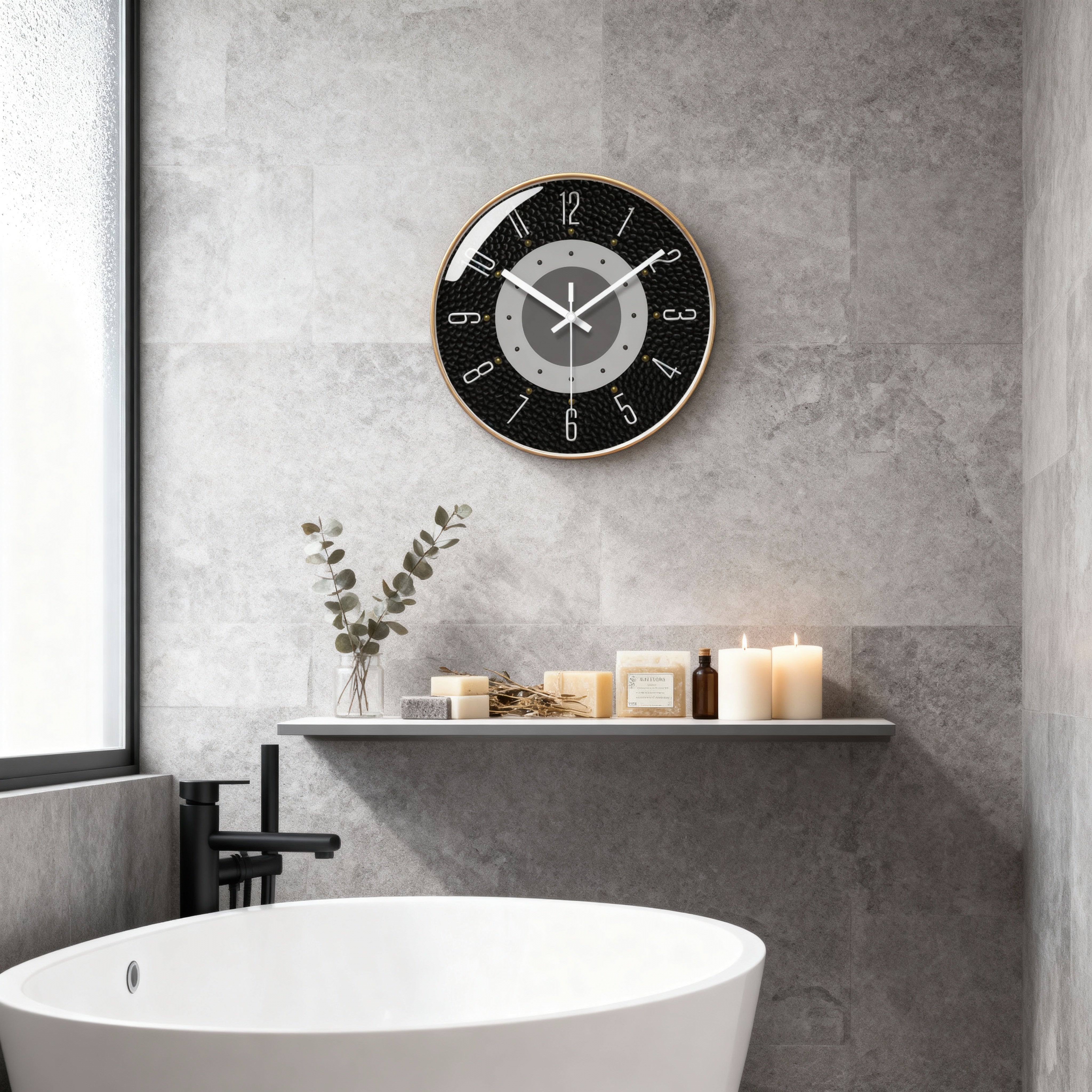 Horloges murales : Horloge Murale Design Moderne en Peau de Vache dans de Marche Lino
