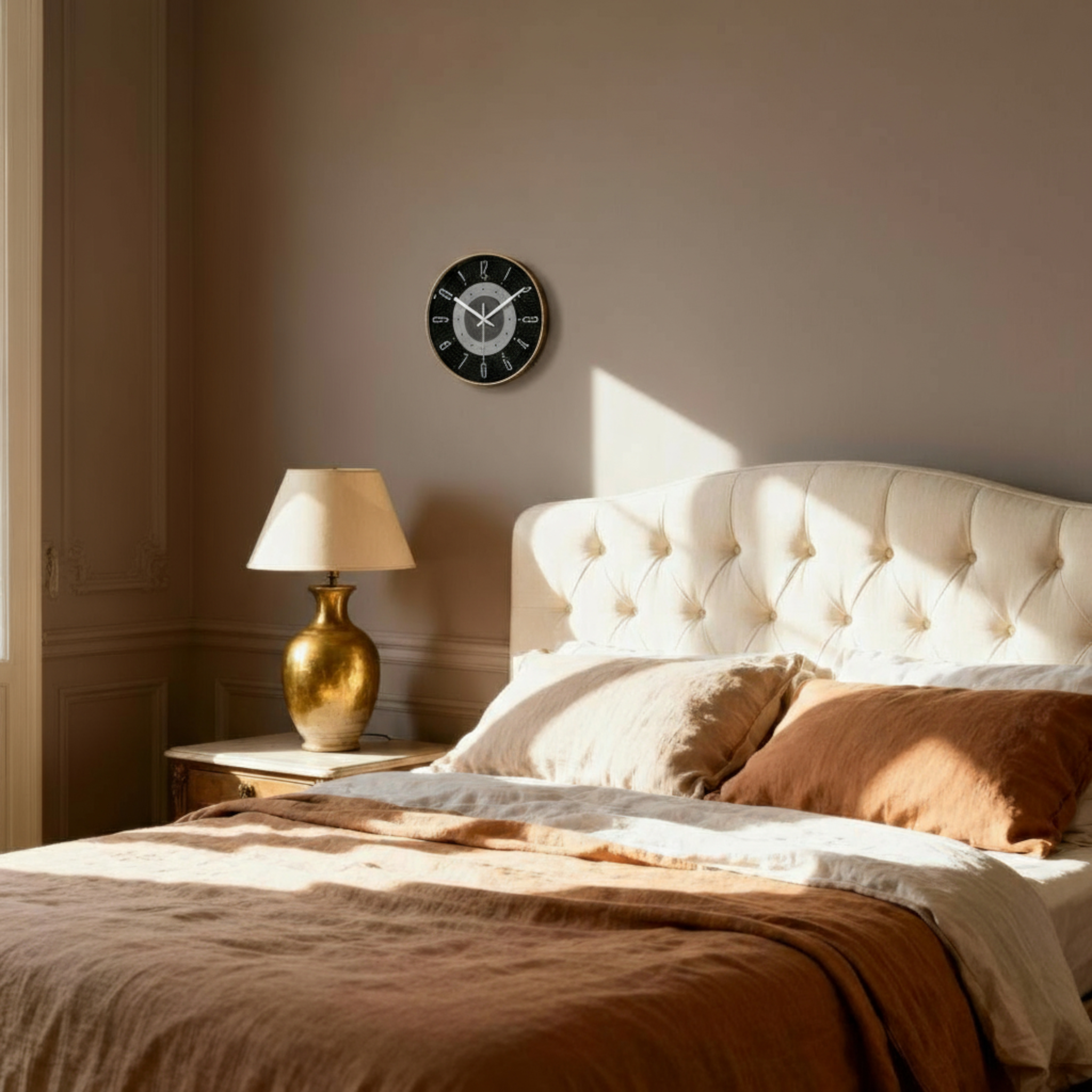 Horloges murales : Horloge Murale Design Moderne en Peau de Vache dans de Marche Lino