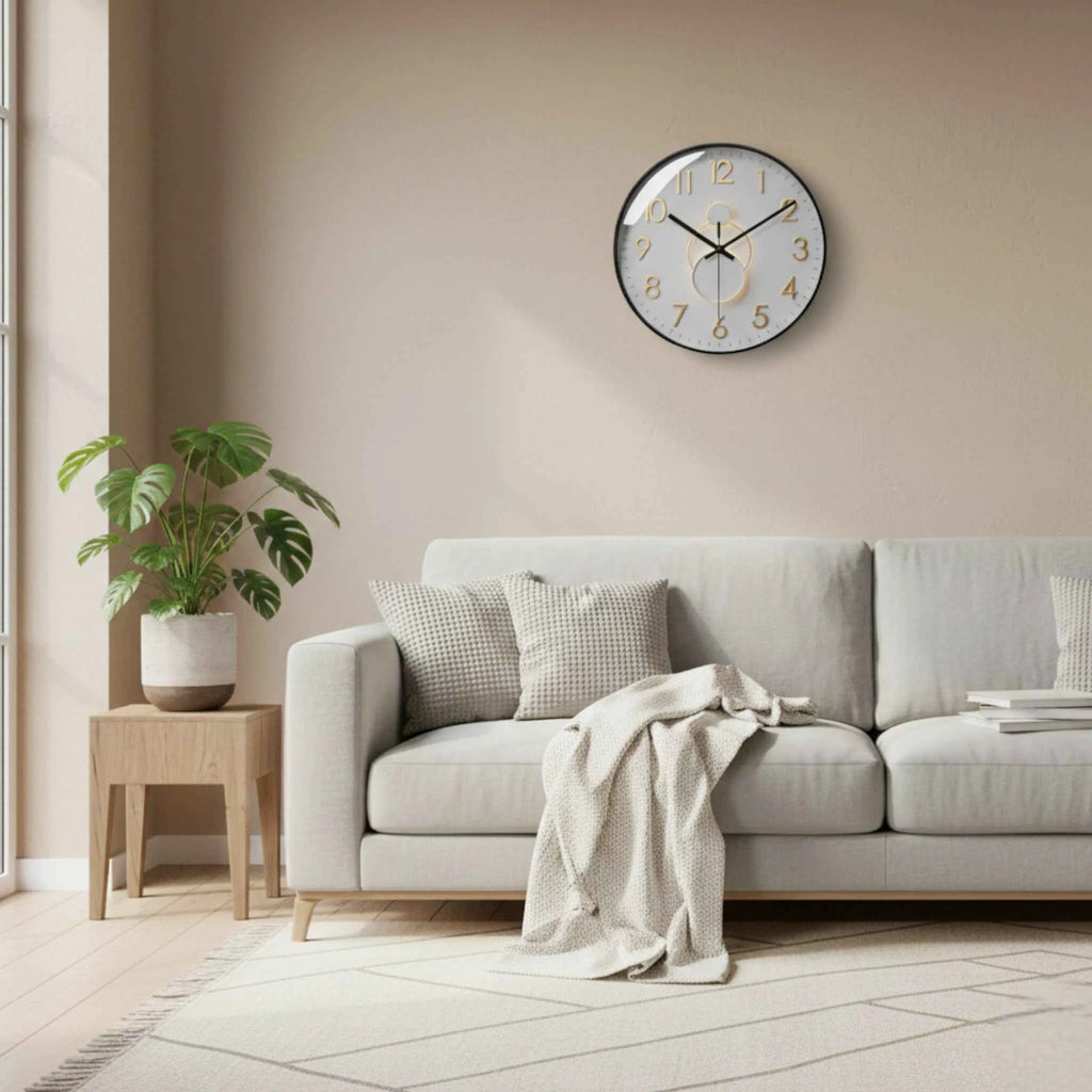 Horloge murale à quartz – Design décoratif moderne, 12 pouces