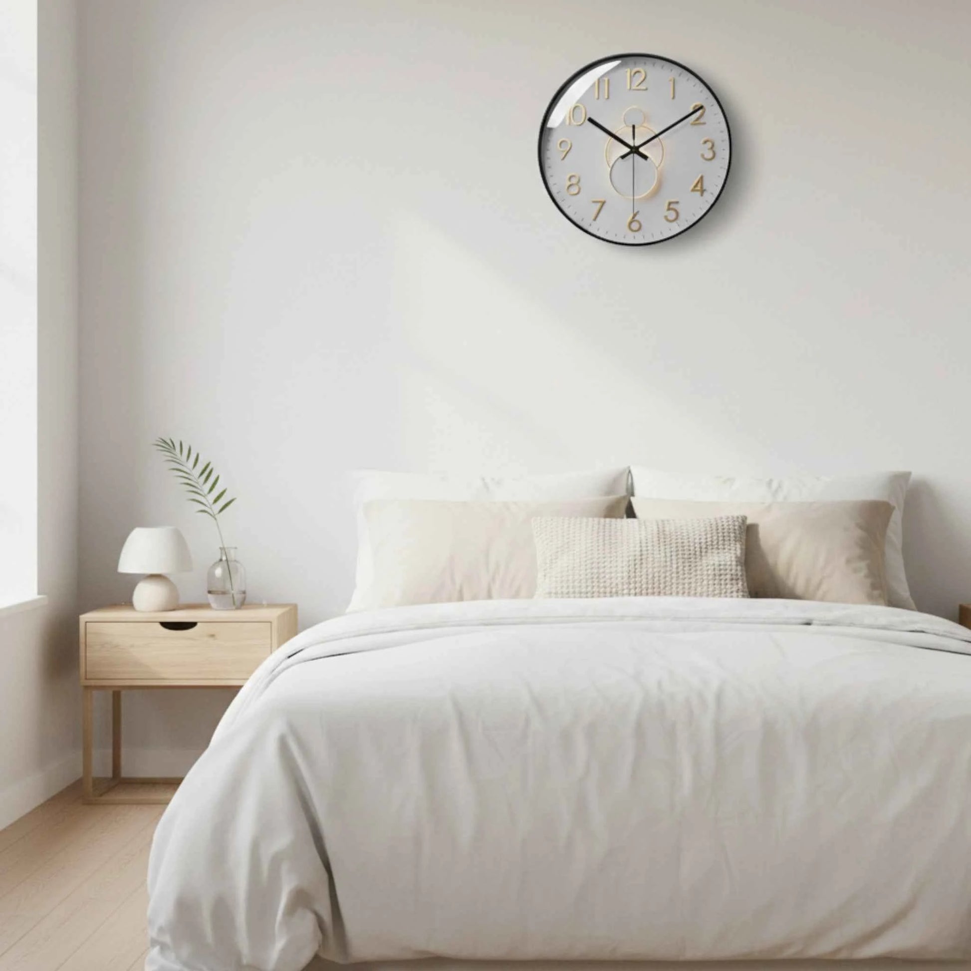Horloge murale à quartz – Design décoratif moderne, 12 pouces