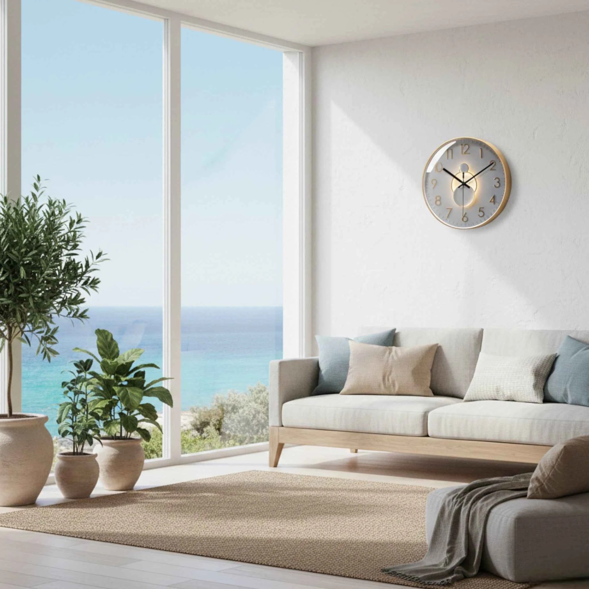 Horloge murale à quartz – Design décoratif moderne, 12 pouces