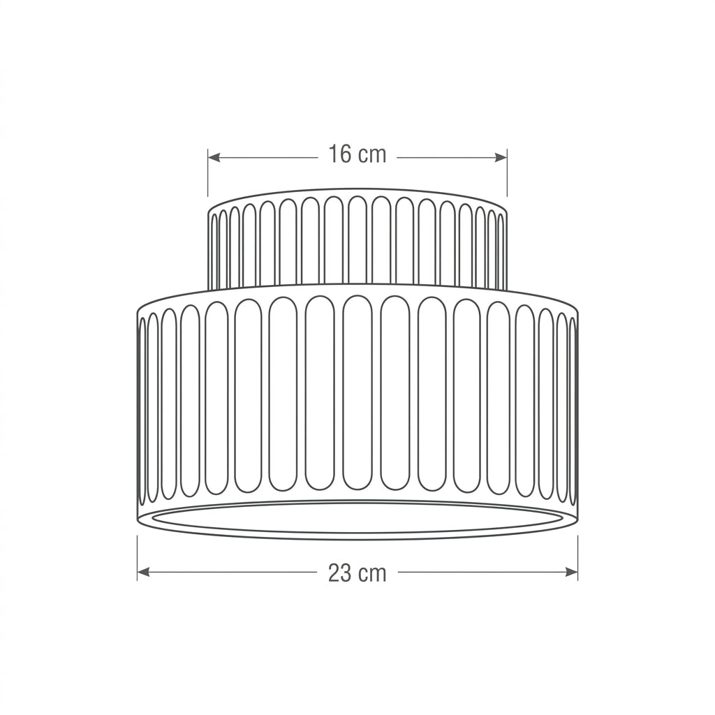 Deckenleuchte : Plafonnier Cannelé - Design Tambour à Deux Niveaux dans de Roselva