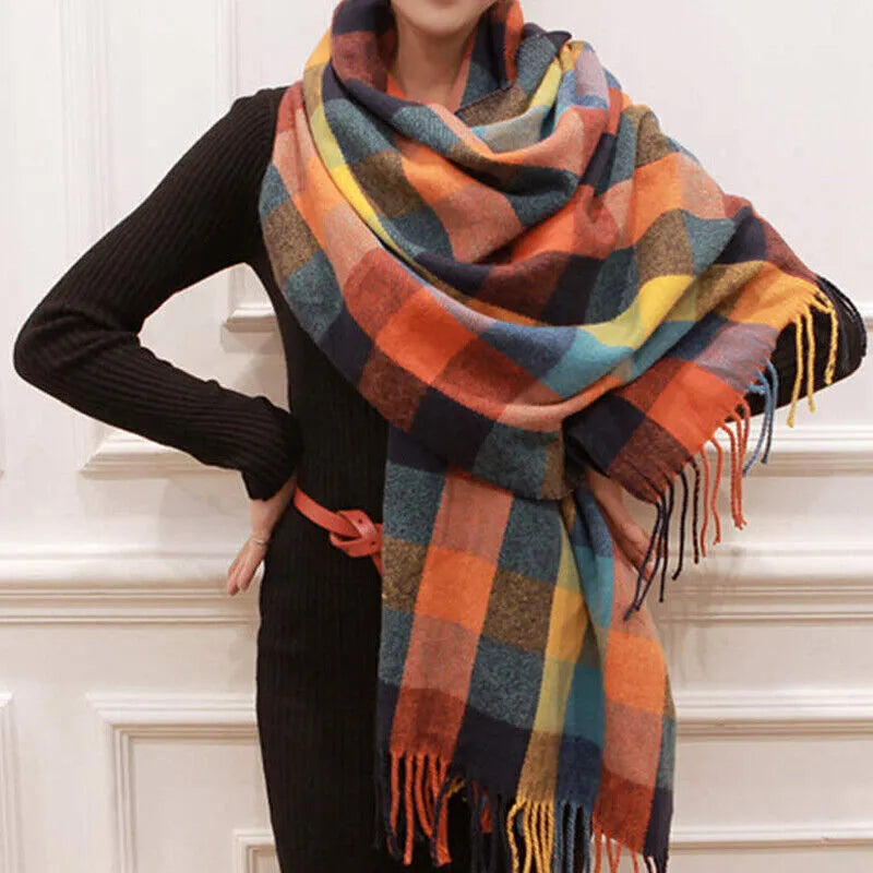 Scarf : Écharpe Coleen en Cachemire - Chaude et Élégante dans Orange de Marche Lino