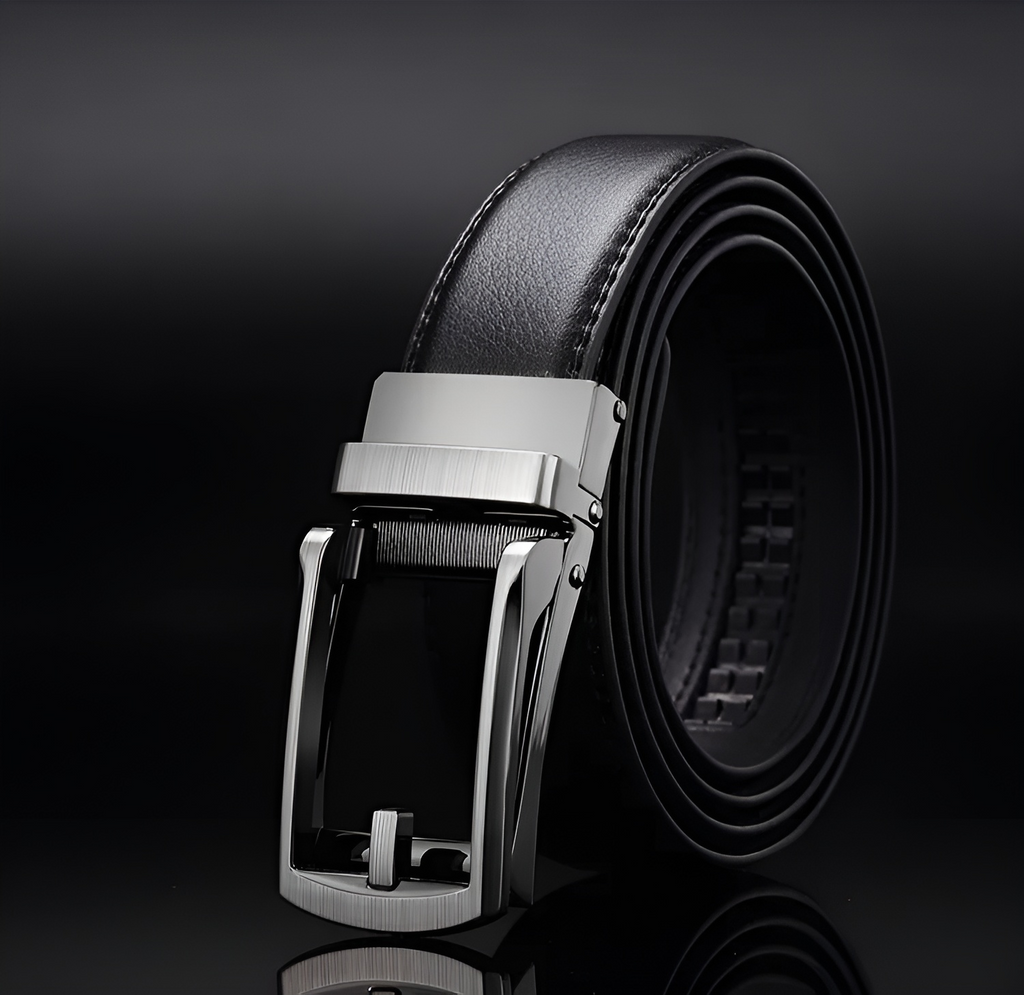 Cintura Uomo PremierBelt – Pelle Nera Senza Buchi Regolabile