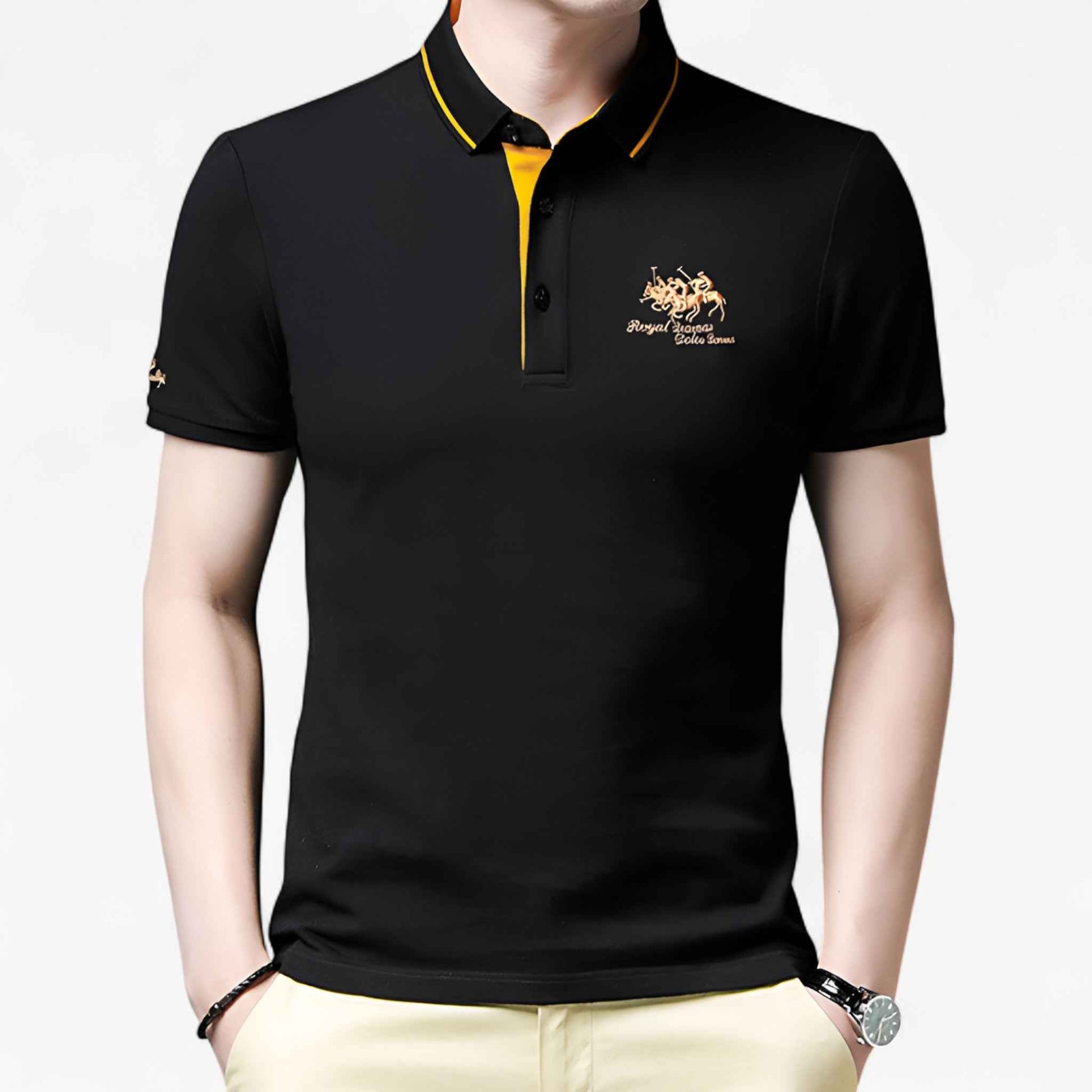 Polo Homme Noir - Respirant Coton Piqué pour Comfort Fit & Durabilité
