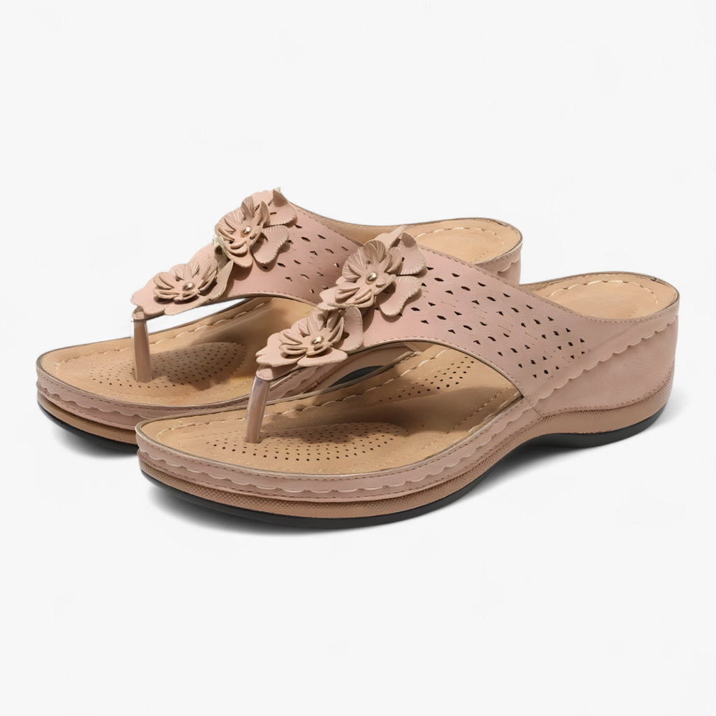 Sandals : Sandales Femme Élégantes en Cuir Véritable : Confortables, Légères et Respirantes pour l'Été dans Rose de Marche Lino
