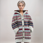 Cardigan en Maille à Capuche Femme Motif Fair Isle