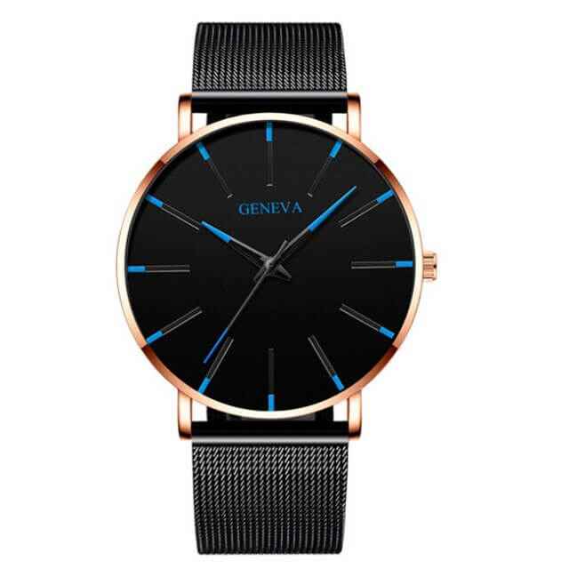 GENEVA | Montre d'affaires ultra-mince pour hommes – sobre, professionnelle et légère