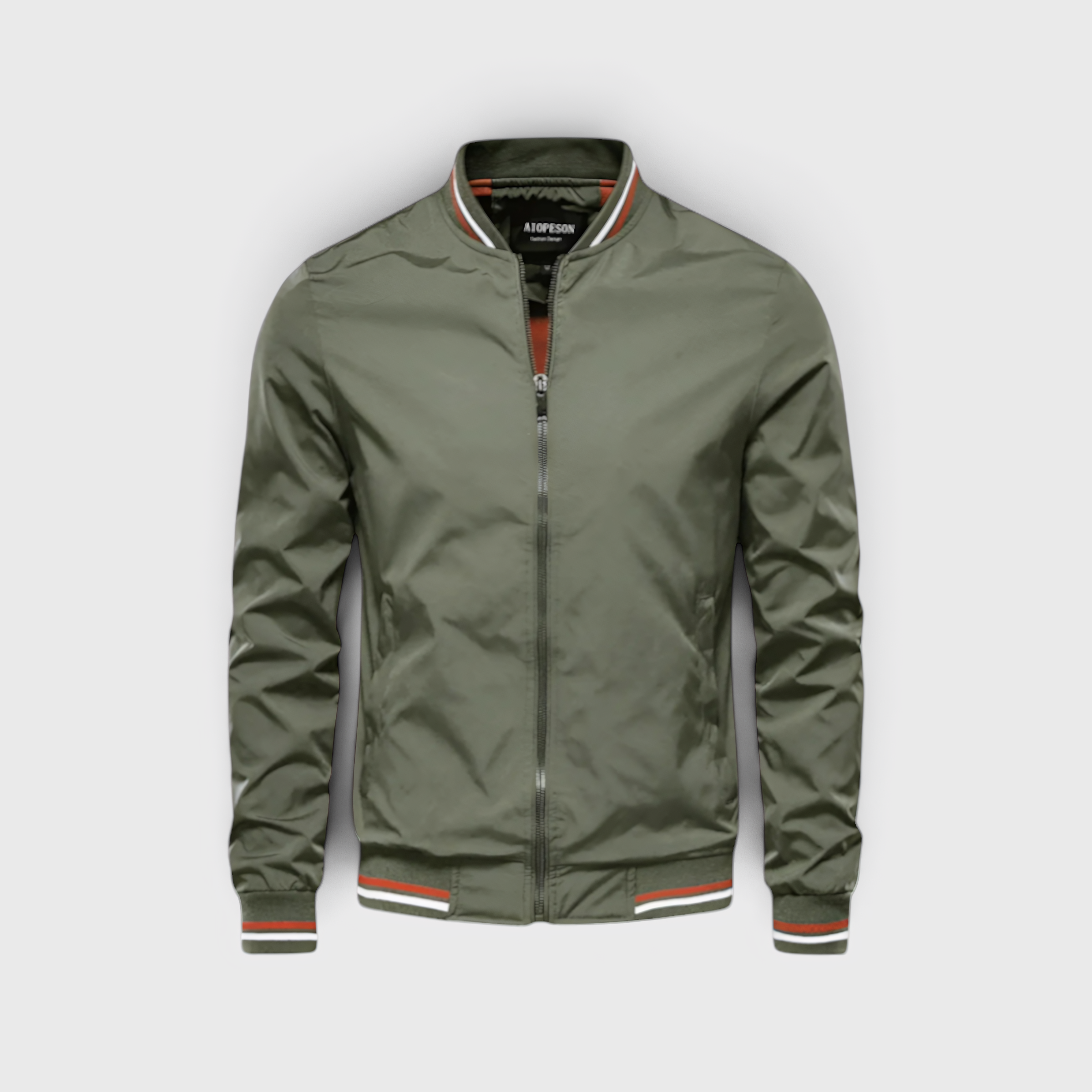 AS - Mens - Bomber Jacket : Blouson Bomber Homme Déperlant - Col Montant Style Moderne dans Vert de Loranza