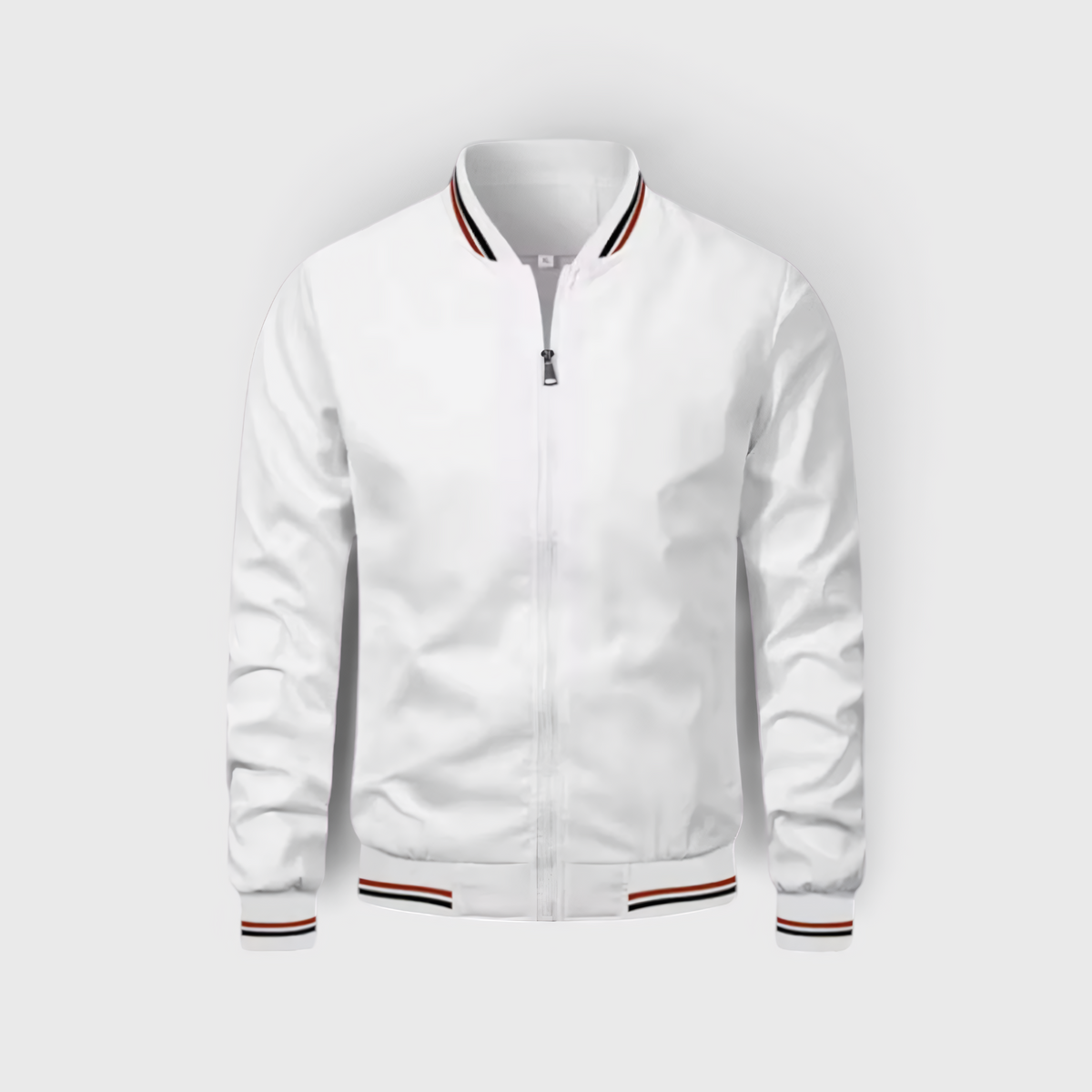 AS - Mens - Bomber Jacket : Blouson Bomber Homme Déperlant - Col Montant Style Moderne dans Blanc de Loranza