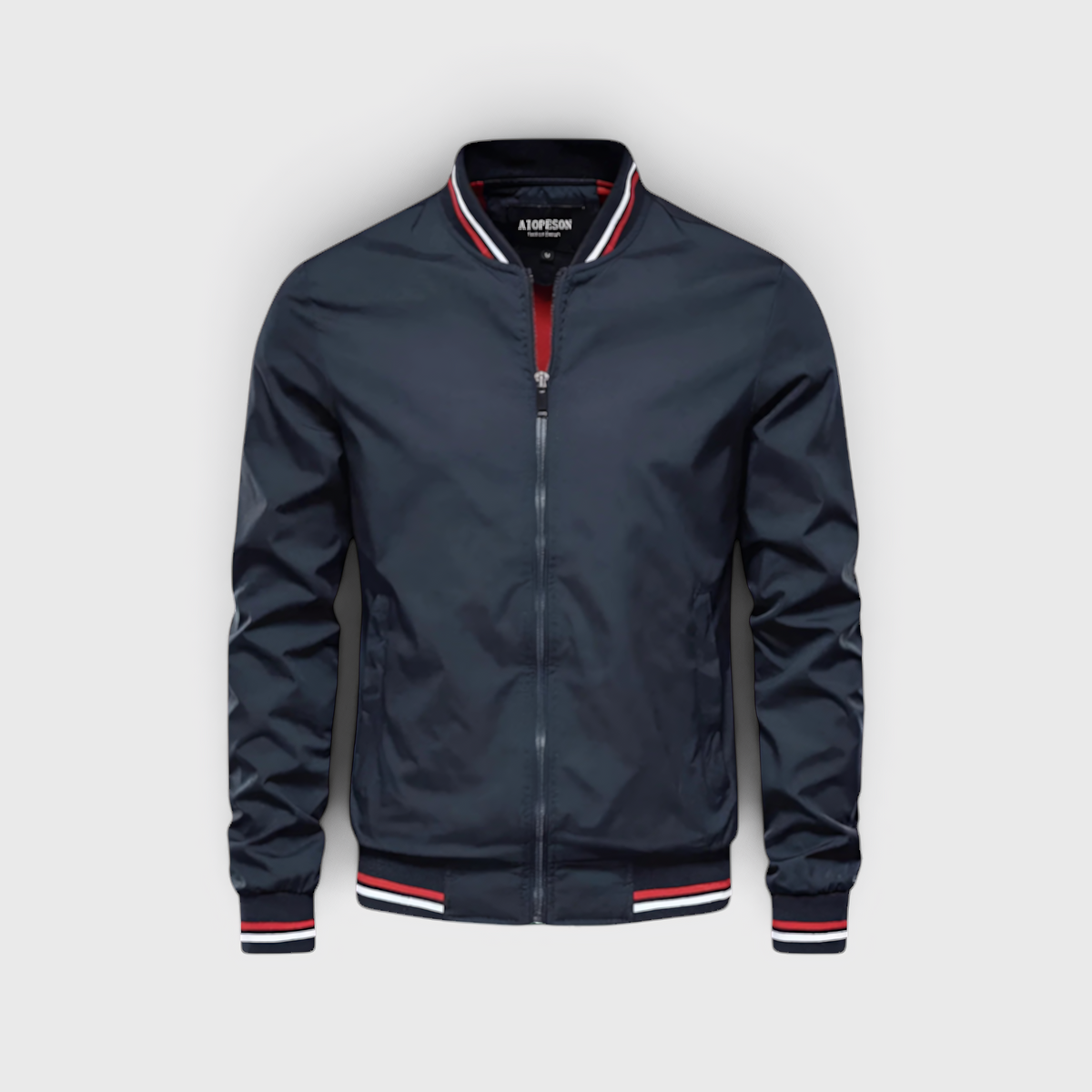 AS - Mens - Bomber Jacket : Blouson Bomber Homme Déperlant - Col Montant Style Moderne dans Bleu Marine de Loranza