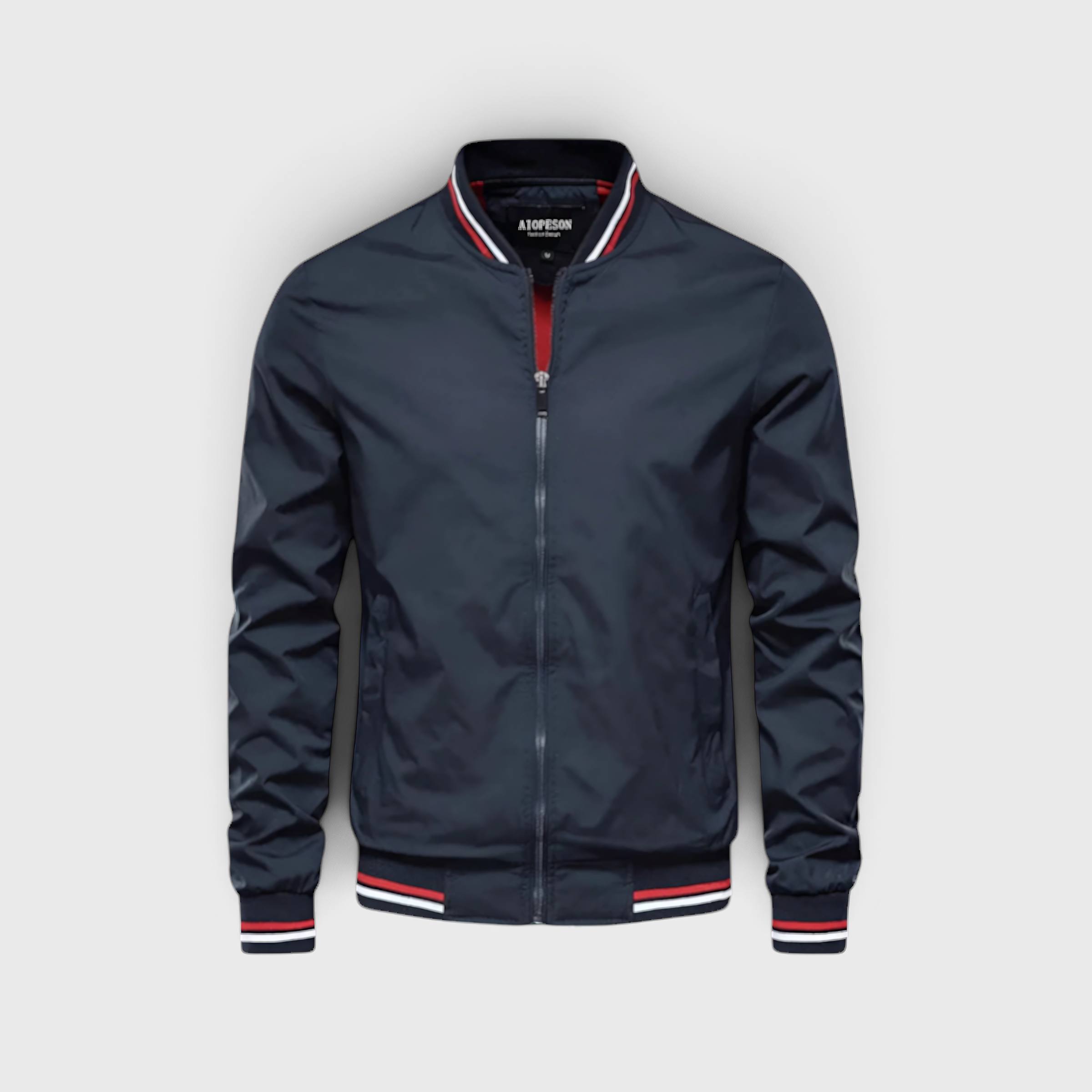 AS - Mens - Bomber Jacket : Blouson Bomber Homme Déperlant - Col Montant Style Moderne dans Bleu Marine de Loranza