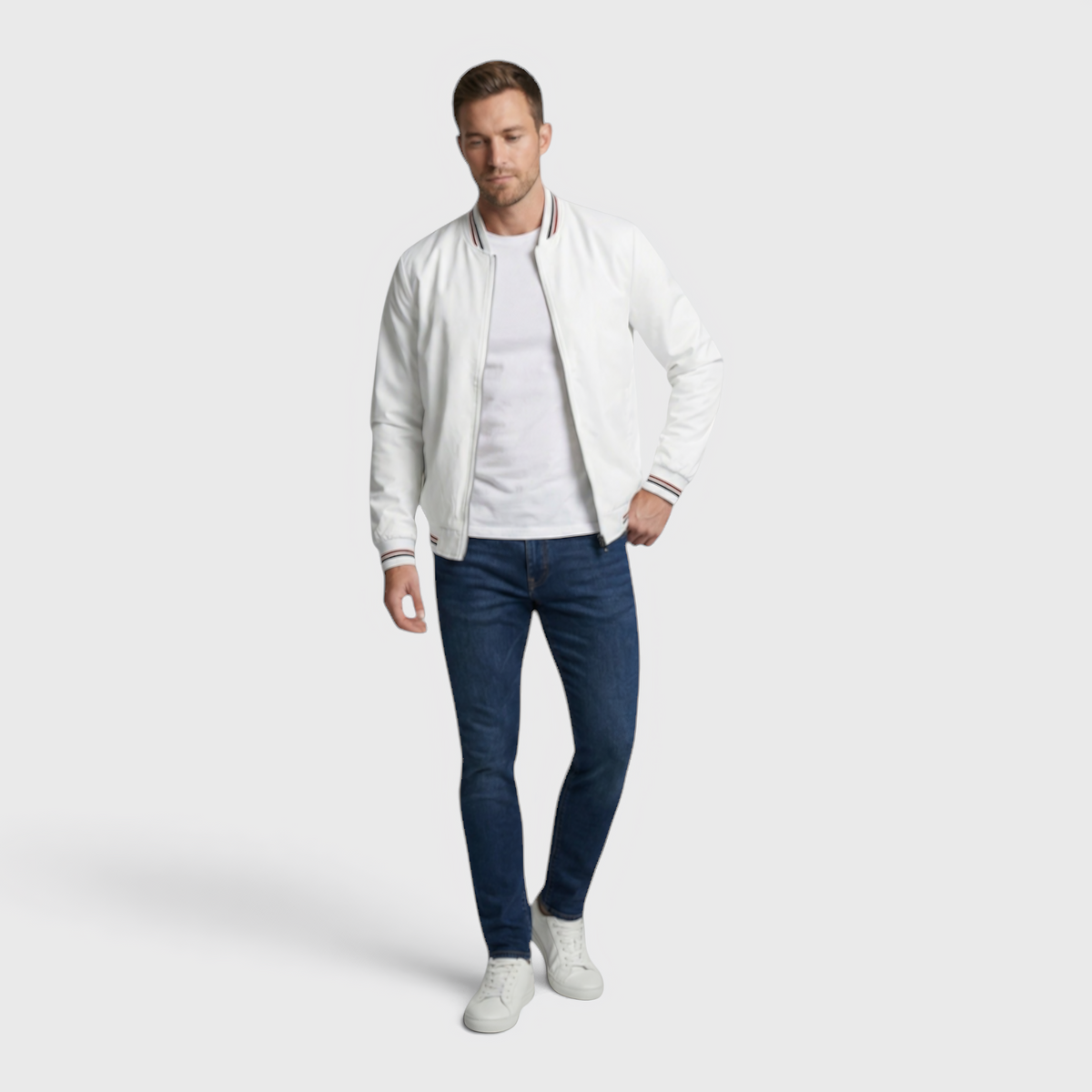 AS - Mens - Bomber Jacket : Blouson Bomber Homme Déperlant - Col Montant Style Moderne dans de Loranza