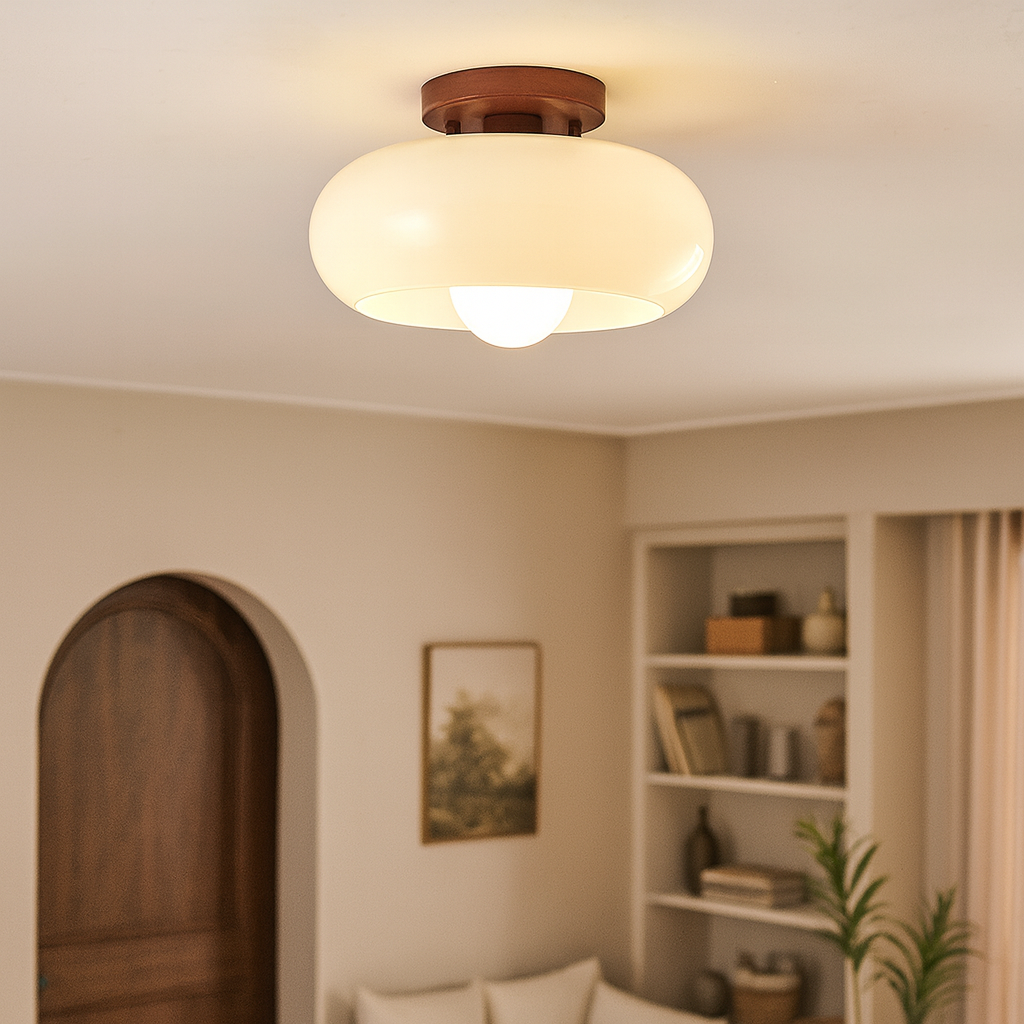 Lighting : Plafonnier Bauhaus Moderne – Dôme en Verre Sculptural dans Ø 20cm de Marche Lino