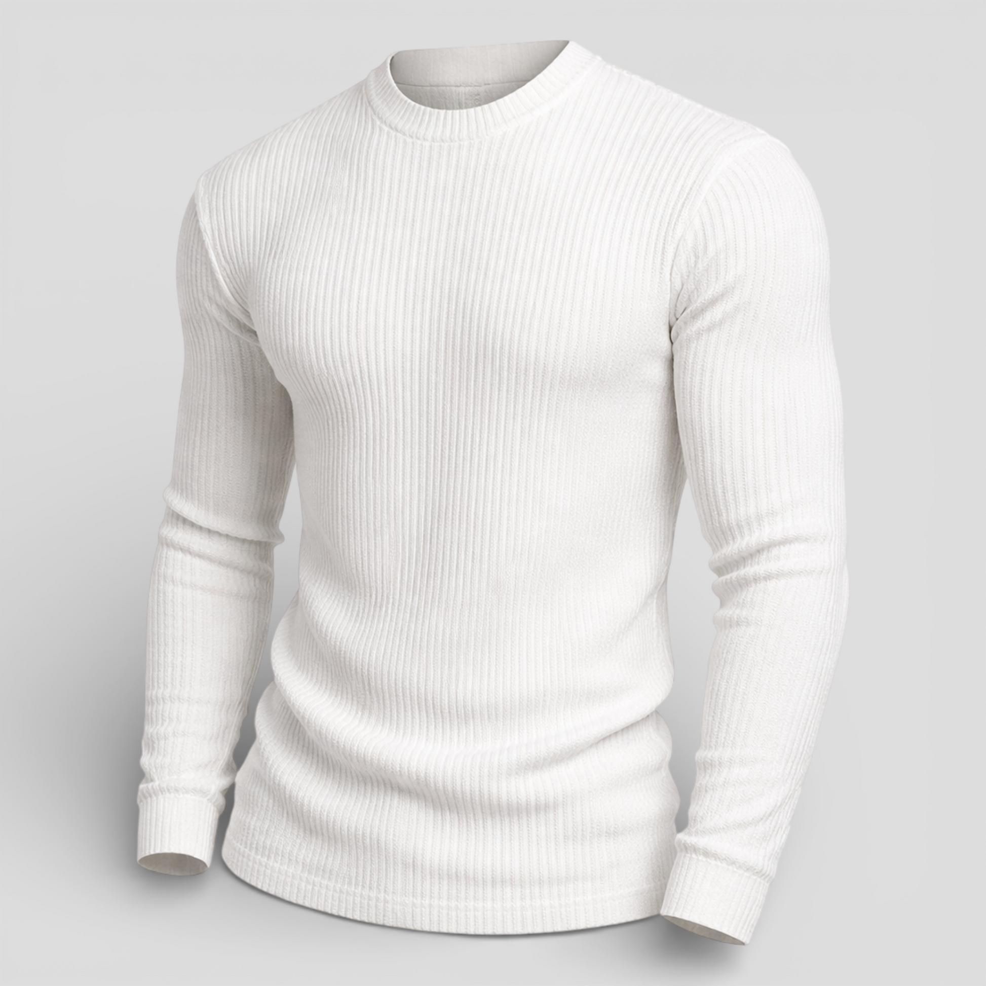 Herre strikket slim fit trøje med rib - komfortabel herremode