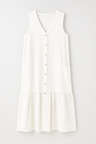 women's dress : Robe de Plage Femme Royce - Sans Manches Tissu Fluide Été dans Bianco de Marche Lino