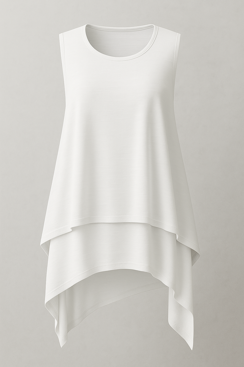 Top Femme Asymétrique Fluide Noir Élégant Sans Manches S-XL