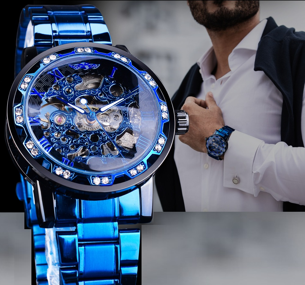 Montre Homme Acier Doré - Montre-bracelet Quartz Luxe avec Bracelet en Acier Réglable