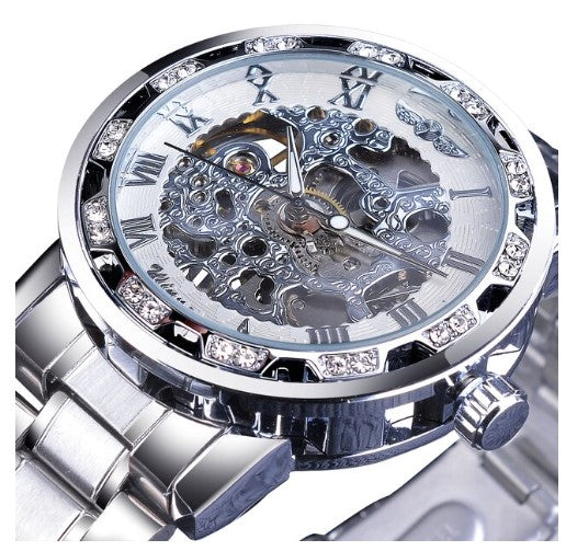 Montre Homme Acier Doré - Montre-bracelet Quartz Luxe avec Bracelet en Acier Réglable