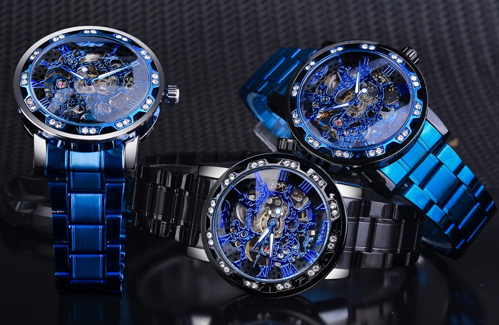 Montre Homme Acier Doré - Montre-bracelet Quartz Luxe avec Bracelet en Acier Réglable