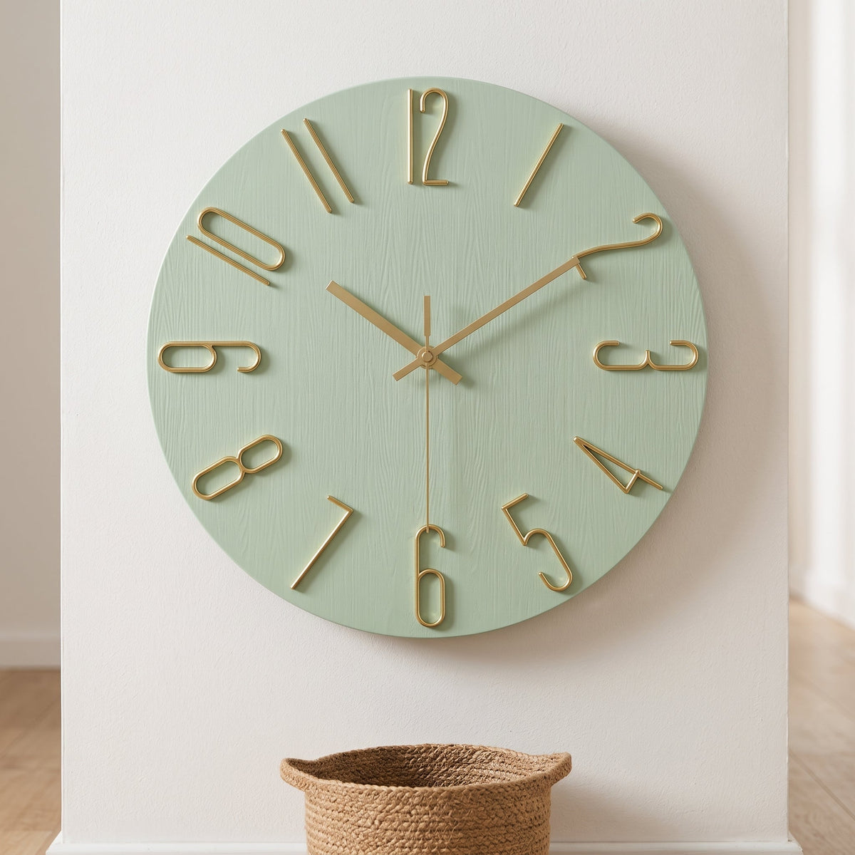 Wall Clocks : WireClock Horloge Murale Moderne pour Salon dans Vert de Roselva