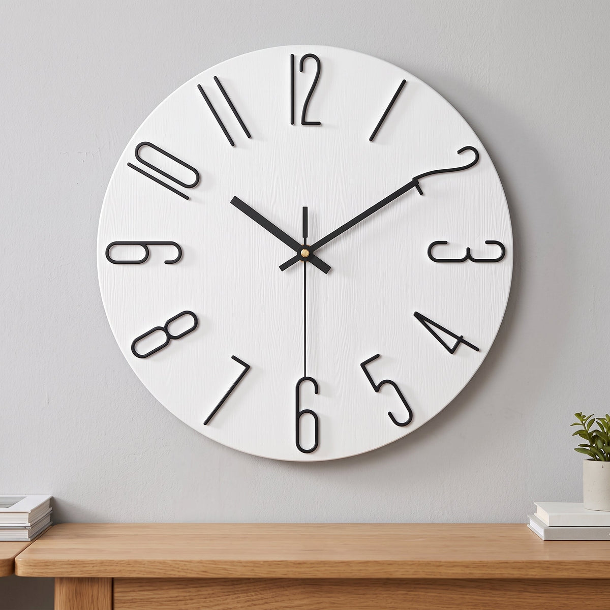 Wall Clocks : WireClock Horloge Murale Moderne pour Salon dans Blanc de Roselva