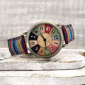 Montre Rétro Bracelet Denim et Canvas Watch 323